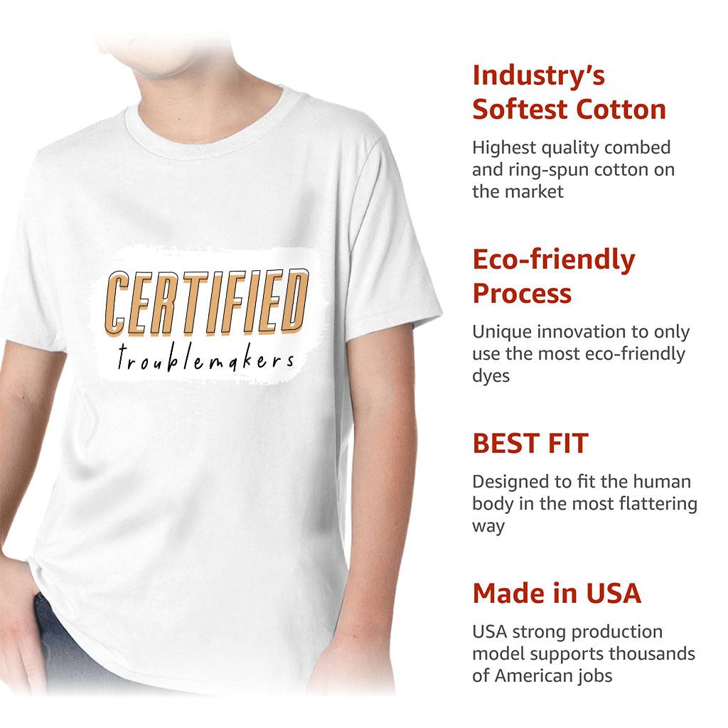 Trouble Maker Kids’ Classic Fit T-Shirt – Funny Design T-Shirt – Printed Classic Fit Tee Kids’ Clothing Trouble Maker Kids' Classic Fit T-Shirt - Funny Design T-Shirt - Printed Classic Fit Tee Kids' Clothing Color : Heavy Metal|Light Blue|Midnight Navy|White