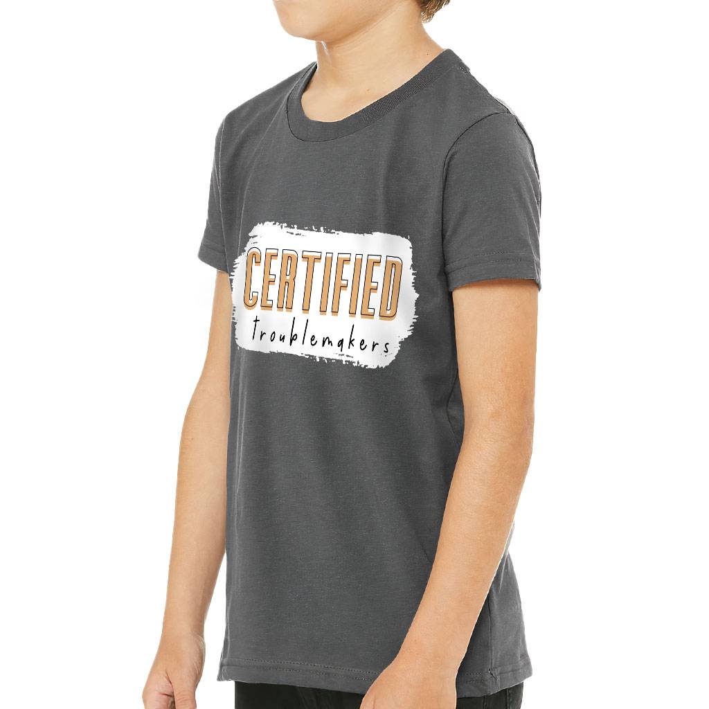 Trouble Maker Kids’ T-Shirt – Funny Design T-Shirt – Printed Tee Shirt for Kids Kids’ Clothing Trouble Maker Kids' T-Shirt - Funny Design T-Shirt - Printed Tee Shirt for Kids Kids' Clothing Color : Asphalt|Black|Natural|Navy|White
