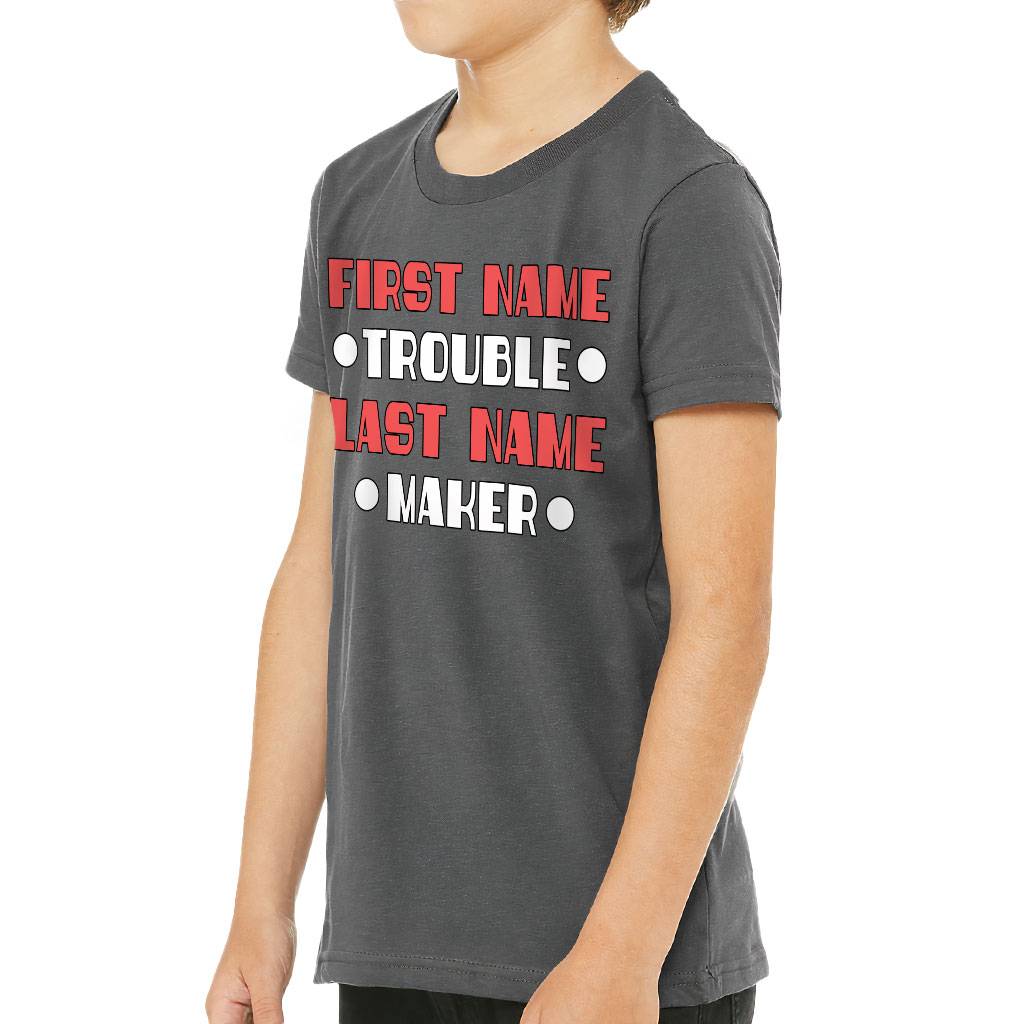 Trouble Maker Kids’ T-Shirt – Funny T-Shirt – Cool Tee Shirt for Kids Kids’ Clothing Trouble Maker Kids' T-Shirt - Funny T-Shirt - Cool Tee Shirt for Kids Kids' Clothing Color : Asphalt|Black|Natural|Navy|White