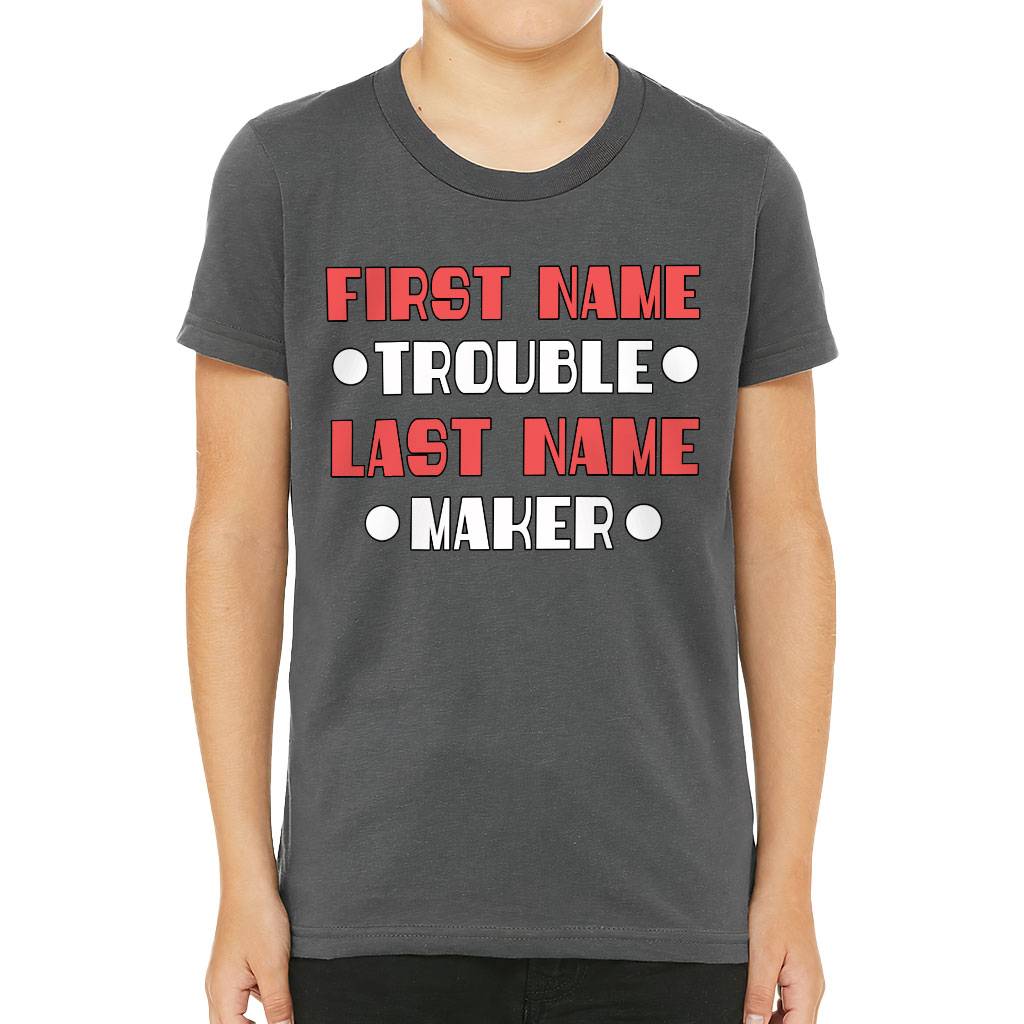 Trouble Maker Kids’ T-Shirt – Funny T-Shirt – Cool Tee Shirt for Kids Kids’ Clothing Trouble Maker Kids' T-Shirt - Funny T-Shirt - Cool Tee Shirt for Kids Kids' Clothing Color : Asphalt|Black|Natural|Navy|White