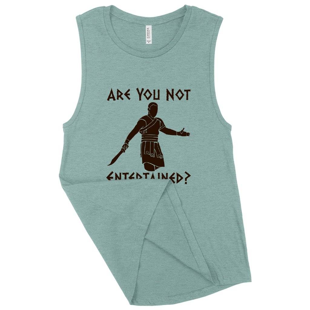 Women’s Muscle Are You Not Entertained Tank – Gladiator Tank – Movies Tank Women Women’s Tops & Tees Women's Muscle Are You Not Entertained Tank - Gladiator Tank - Movies Tank Women Women's Tops & Tees Color : Maroon|Heather Dusty Blue|Heather Mustard