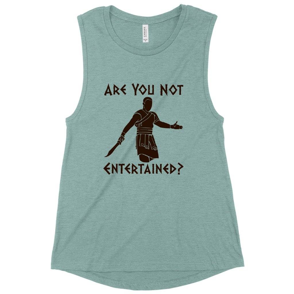 Women’s Muscle Are You Not Entertained Tank – Gladiator Tank – Movies Tank Women Women’s Tops & Tees Women's Muscle Are You Not Entertained Tank - Gladiator Tank - Movies Tank Women Women's Tops & Tees Color : Maroon|Heather Dusty Blue|Heather Mustard