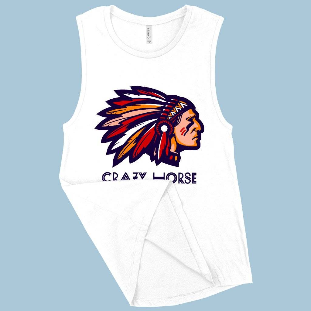 Women’s Muscle Crazy Horse Tank – Graphic Tank Women Women’s Tops & Tees Women's Muscle Crazy Horse Tank - Graphic Tank Women Women's Tops & Tees Color : Heather Mustard|Black|White