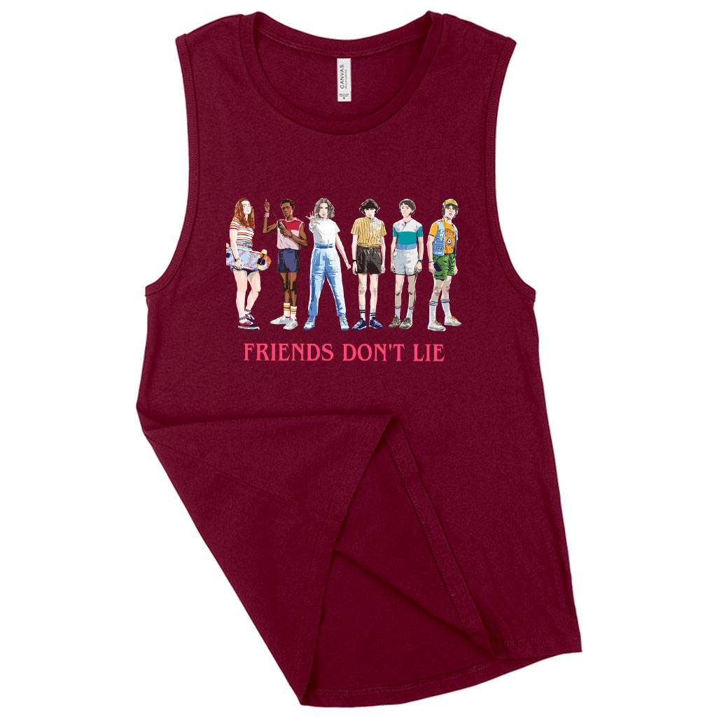 Women’s Muscle Friends Don’t Lie Tank – Stranger Things Tank Women Women’s Tops & Tees Women's Muscle Friends Don’t Lie Tank - Stranger Things Tank Women Women's Tops & Tees Color : Black|Maroon|White