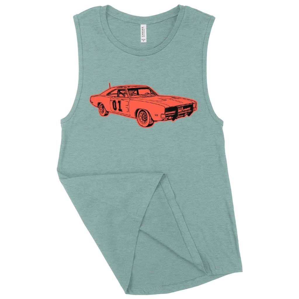 Women’s Muscle General Lee Tank – Car Tank Women Women’s Tops & Tees Women's Muscle General Lee Tank - Car Tank Women Women's Tops & Tees Color : White|Heather Dusty Blue|Black