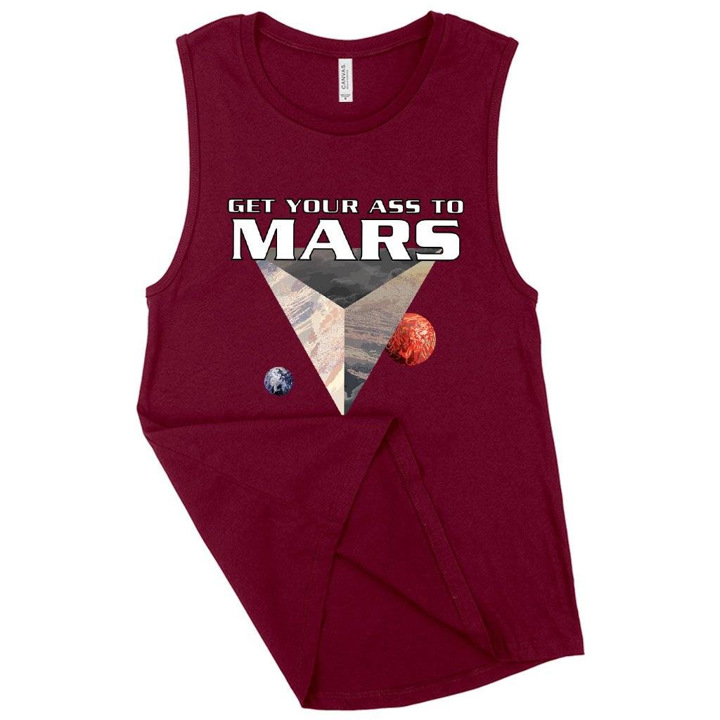 Women's Muscle Get Your Ass to Mars Tank - Total Recall Tank Women Women's Tops & Tees Color : Black|Maroon|White 