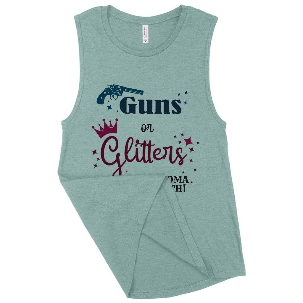 Women’s Muscle Guns or Glitters Grandma Loves Both Tank – Gender Reveal Tanks for Grandparents – Tanks for Grandma Women Women’s Tops & Tees Women's Muscle Guns or Glitters Grandma Loves Both Tank - Gender Reveal Tanks for Grandparents - Tanks for Grandma Women Women's Tops & Tees Color : White|Heather Dusty Blue|Black