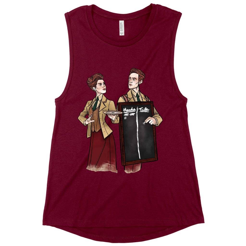 Women’s Muscle Heads or Tails Tank – Graphic Tank Women Women’s Tops & Tees Women's Muscle Heads or Tails Tank - Graphic Tank Women Women's Tops & Tees Color : Maroon|Heather Dusty Blue|White