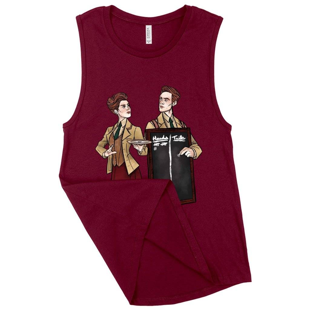 Women’s Muscle Heads or Tails Tank – Graphic Tank Women Women’s Tops & Tees Women's Muscle Heads or Tails Tank - Graphic Tank Women Women's Tops & Tees Color : Maroon|Heather Dusty Blue|White