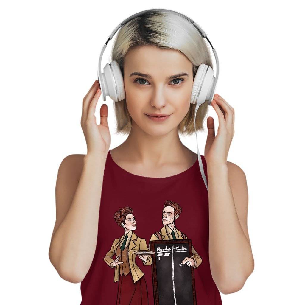 Women’s Muscle Heads or Tails Tank – Graphic Tank Women Women’s Tops & Tees Women's Muscle Heads or Tails Tank - Graphic Tank Women Women's Tops & Tees Color : Maroon|Heather Dusty Blue|White