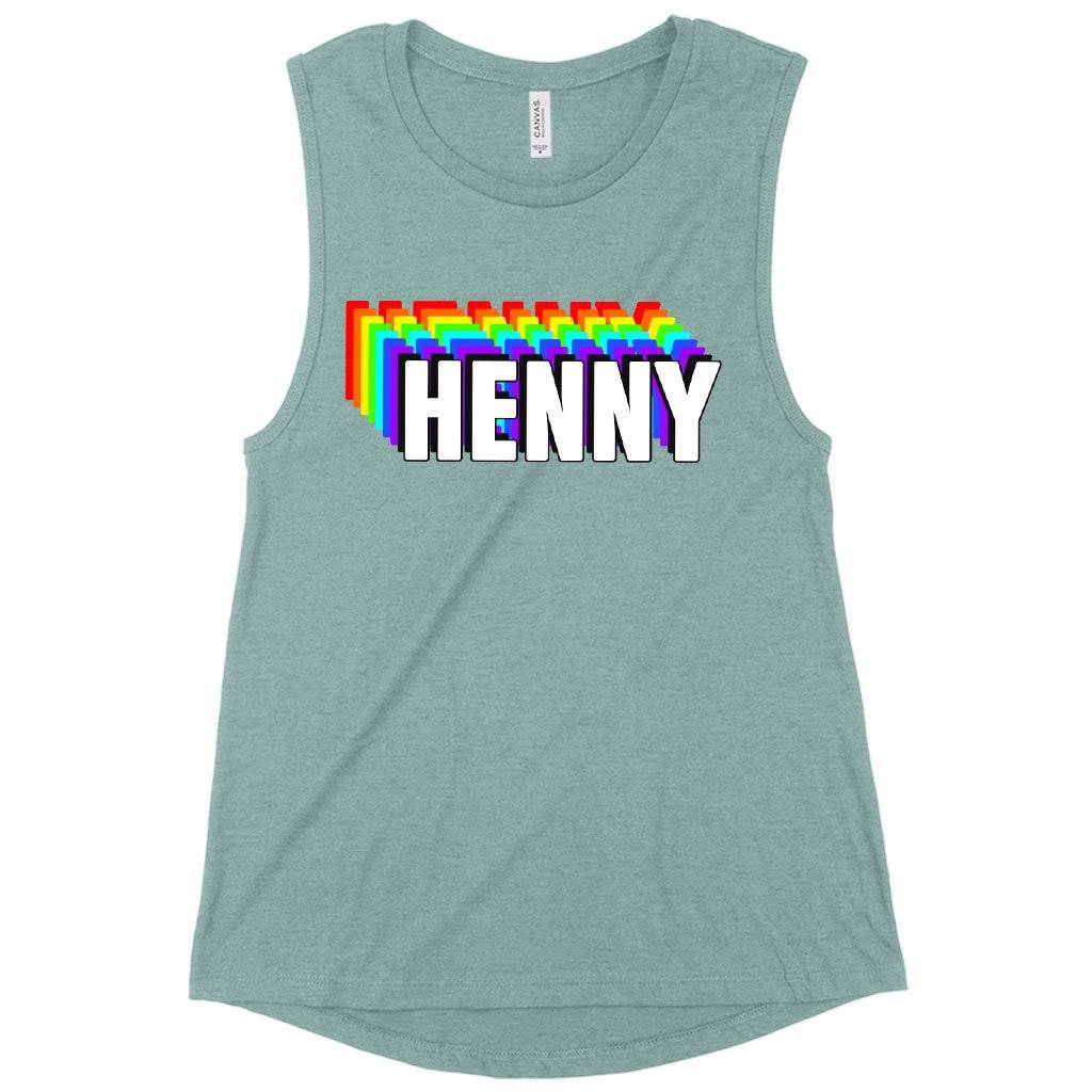 Women’s Muscle Henny Tank – Graphic Tank Women Women’s Tops & Tees Women's Muscle Henny Tank - Graphic Tank Women Women's Tops & Tees Color : Black|Heather Dusty Blue|White
