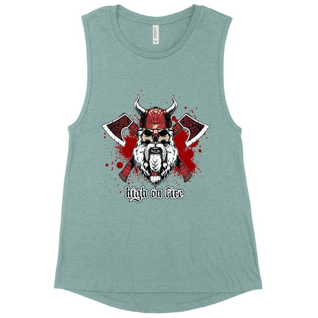 Women’s Muscle High on Fire Tank – Metal Tank Women Women’s Tops & Tees Women's Muscle High on Fire Tank - Metal Tank Women Women's Tops & Tees Color : Maroon|Black|Heather Dusty Blue