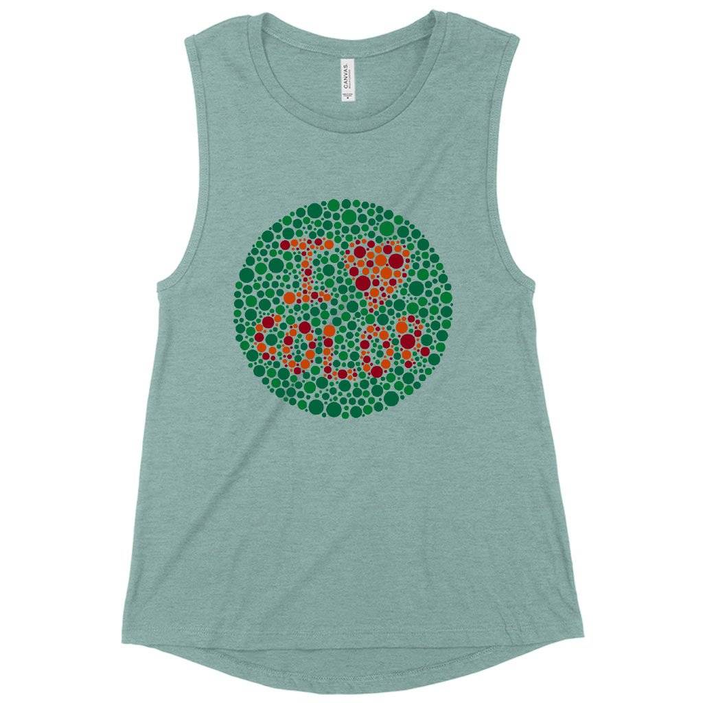 Women’s Muscle I Love Color Tank – Color Blind Test Tank Women Women’s Tops & Tees Women's Muscle I Love Color Tank - Color Blind Test Tank Women Women's Tops & Tees Color : Heather Mustard|Heather Dusty Blue|White