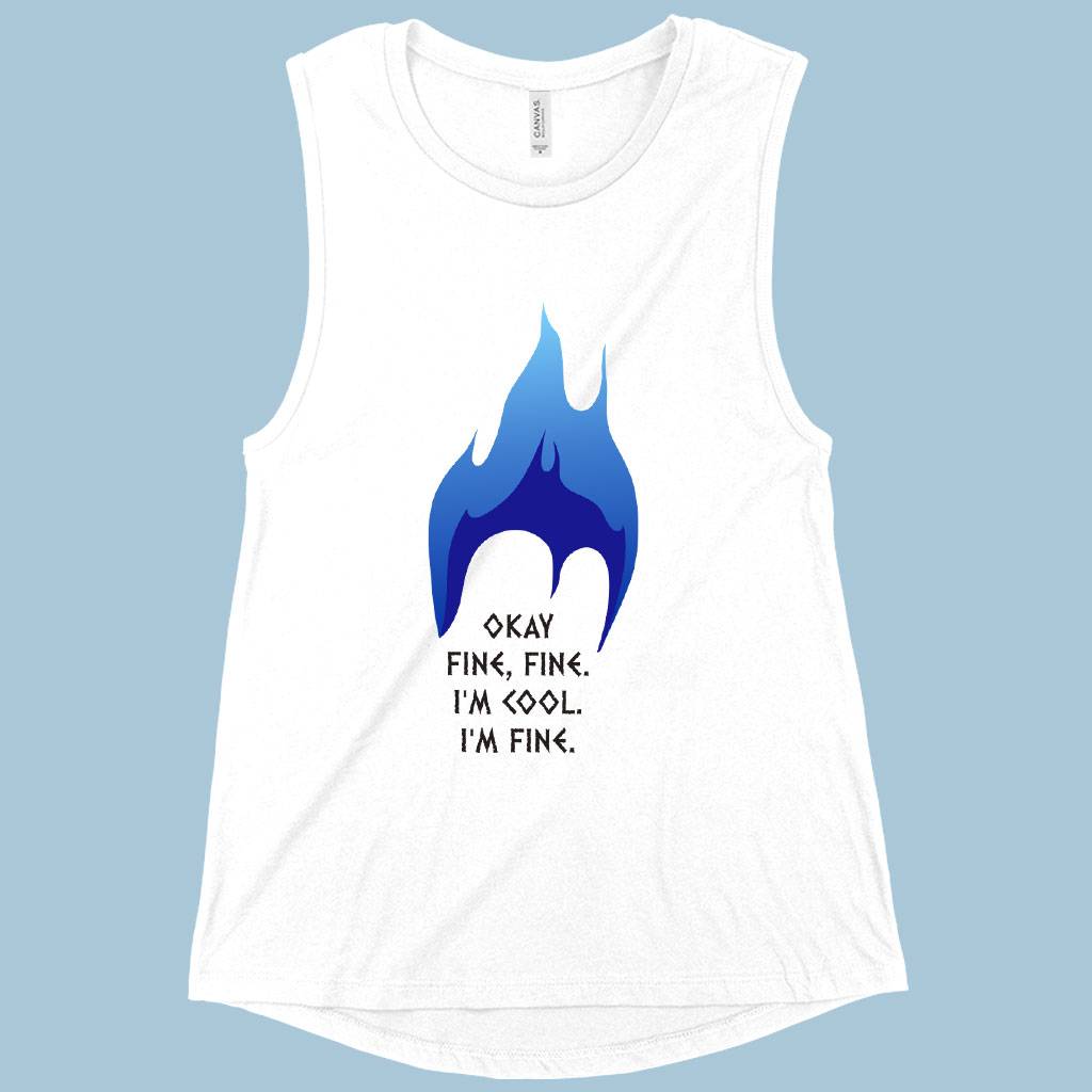 Women’s Muscle I’m Cool I’m Fine Tank – Hades Tank Women Women’s Tops & Tees Women's Muscle I’m Cool I’m Fine Tank - Hades Tank Women Women's Tops & Tees Color : Heather Mustard|Black|White