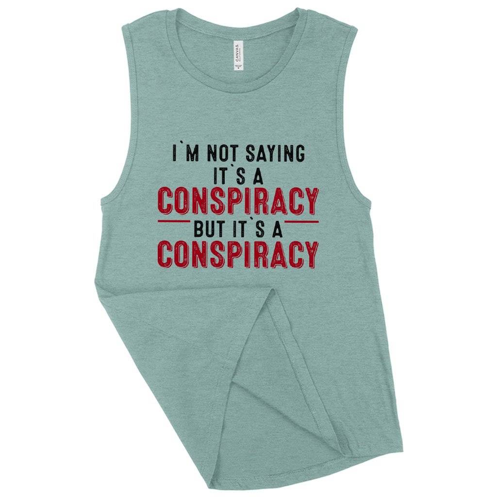 Women’s Muscle I’m Not Saying It’s a Conspiracy Tank – Conspiracy Tank – Theory Tanks Women Women’s Tops & Tees Women's Muscle I'm Not Saying It's a Conspiracy Tank - Conspiracy Tank - Theory Tanks Women Women's Tops & Tees Color : White|Heather Mustard|Heather Dusty Blue
