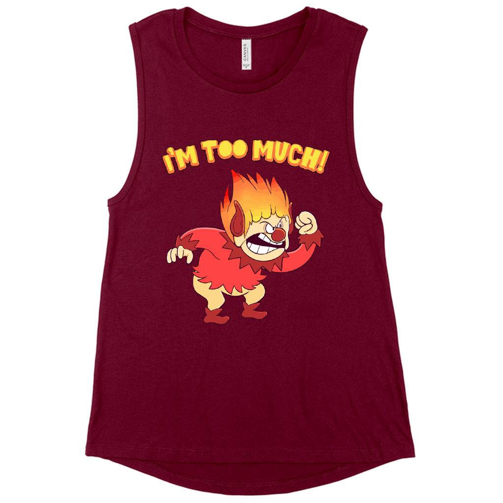 Women’s Muscle I’m Too Much Tank – Heat Miser Tank – Angry Tank Women Women’s Tops & Tees Women's Muscle I’m Too Much Tank - Heat Miser Tank - Angry Tank Women Women's Tops & Tees Color : Black|Maroon|White