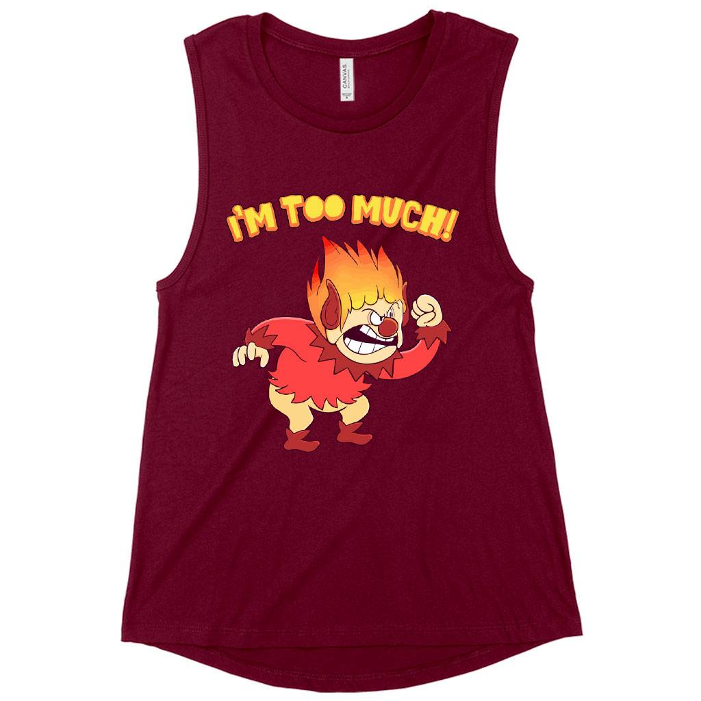 Women’s Muscle I’m Too Much Tank – Heat Miser Tank – Angry Tank Women Women’s Tops & Tees Women's Muscle I’m Too Much Tank - Heat Miser Tank - Angry Tank Women Women's Tops & Tees Color : Black|Maroon|White