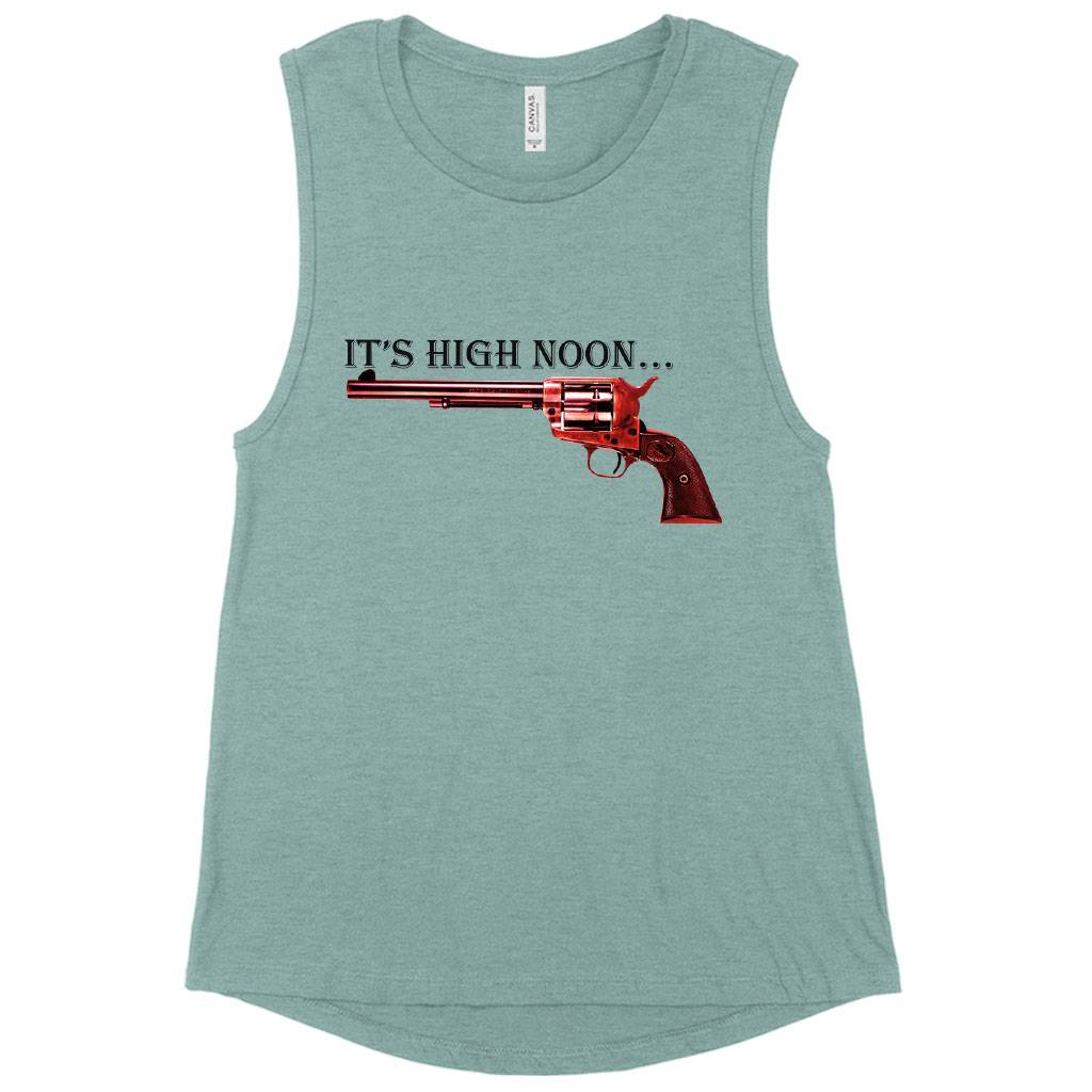 Women’s Muscle It’s High Noon Tank – Pistols Tank Women Women’s Tops & Tees Women's Muscle It’s High Noon Tank - Pistols Tank Women Women's Tops & Tees Color : White|Black|Heather Dusty Blue