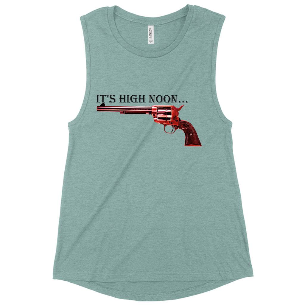 Women’s Muscle It’s High Noon Tank – Pistols Tank Women Women’s Tops & Tees Women's Muscle It’s High Noon Tank - Pistols Tank Women Women's Tops & Tees Color : White|Black|Heather Dusty Blue