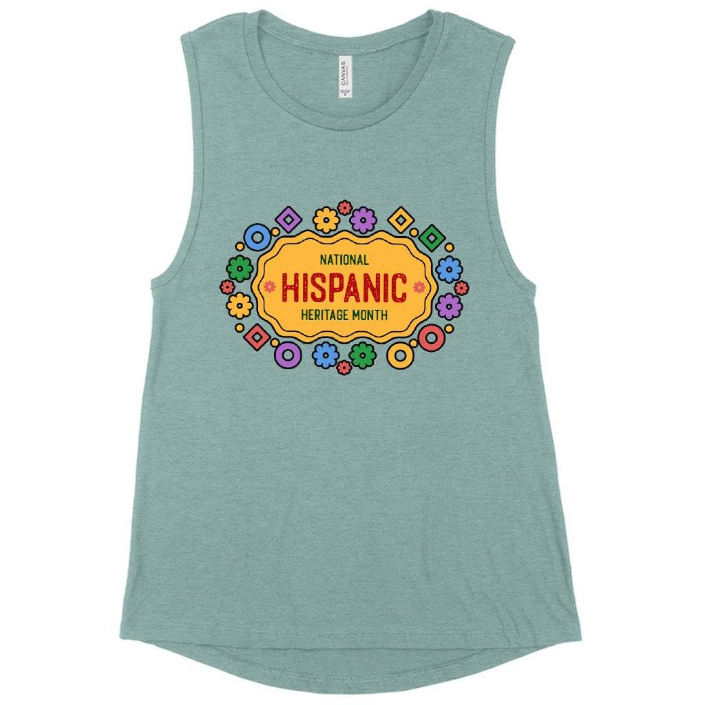 Women’s Muscle National Hispanic Heritage Month Tank – Spanish Tank Women Women’s Tops & Tees Women's Muscle National Hispanic Heritage Month Tank - Spanish Tank Women Women's Tops & Tees Color : Heather Mustard|Heather Dusty Blue|Maroon