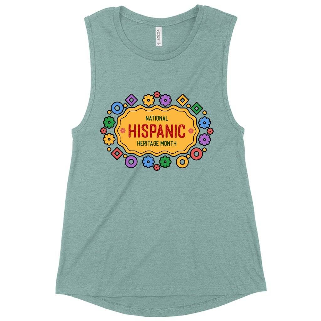 Women’s Muscle National Hispanic Heritage Month Tank – Spanish Tank Women Women’s Tops & Tees Women's Muscle National Hispanic Heritage Month Tank - Spanish Tank Women Women's Tops & Tees Color : Heather Mustard|Heather Dusty Blue|Maroon