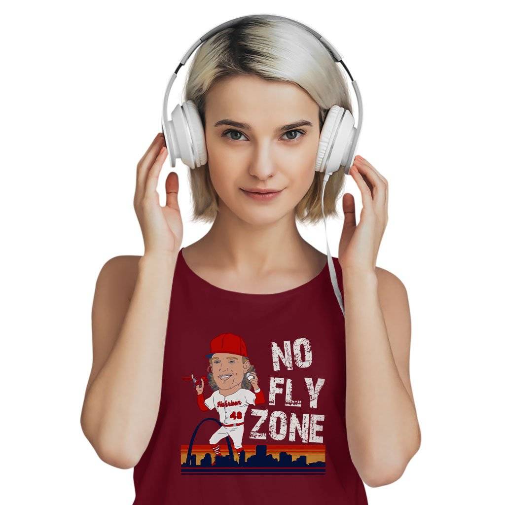Women's Muscle No Fly Zone Tank - Harrison Bader Tank - Baseball Tank Women Women's Tops & Tees Color : Black|Maroon|White 