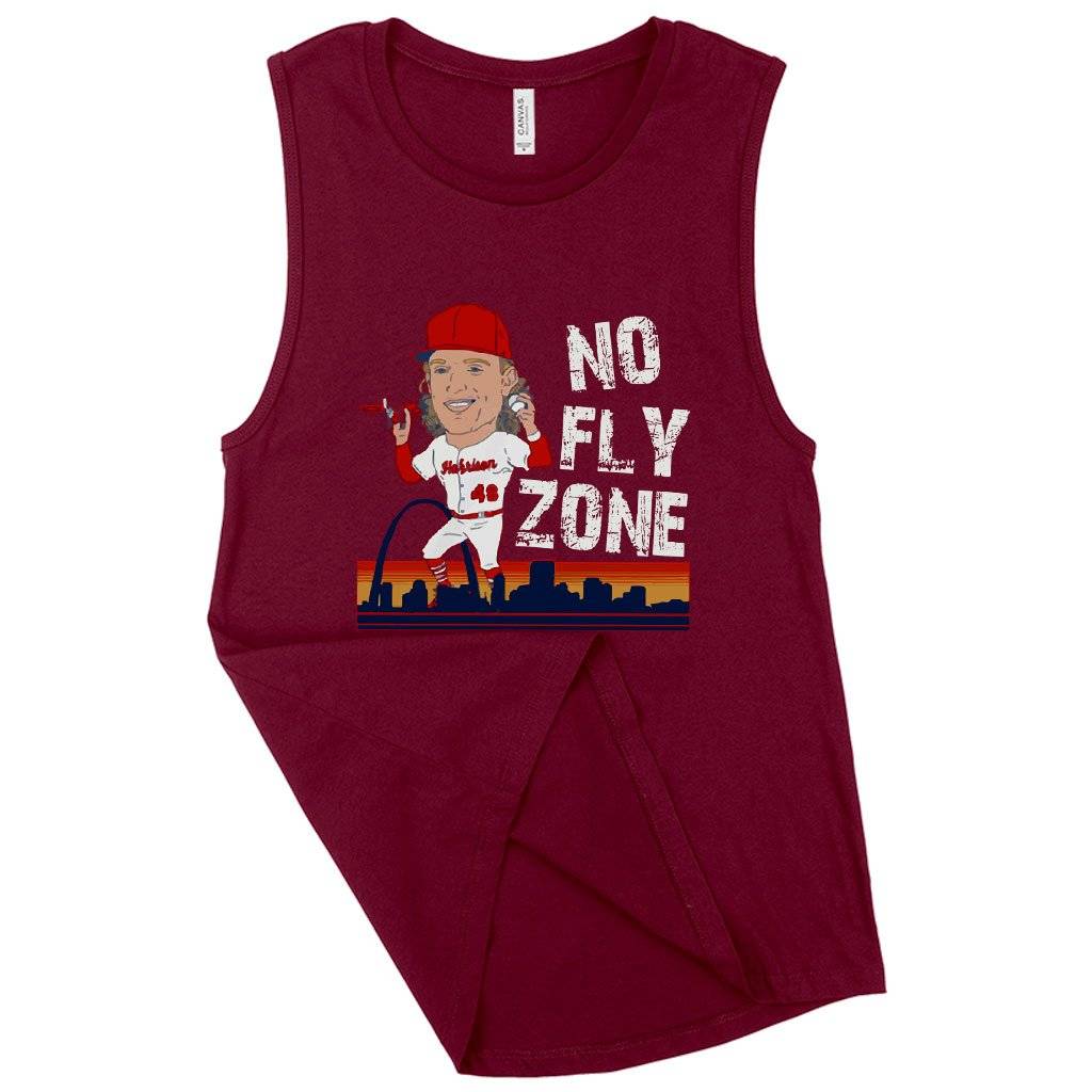 Women's Muscle No Fly Zone Tank - Harrison Bader Tank - Baseball Tank Women Women's Tops & Tees Color : Black|Maroon|White 